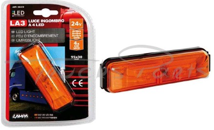 LUZ LATERAL 4 LEDS AMBAR 24V