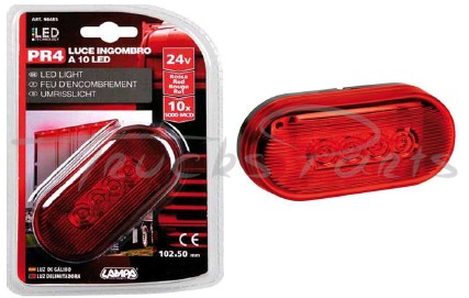 LUZ TRASERA 10 LEDS ROJA 24V