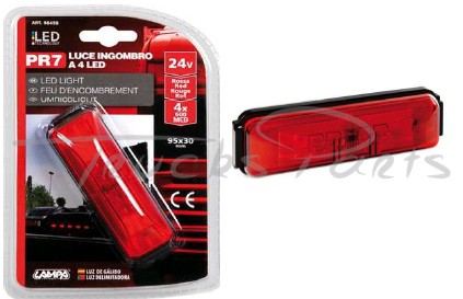 LUZ TRASERA 4 LEDS ROJA 24V