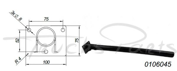 SOPORTE ALETA 700X42 BASE RECTANGULAR