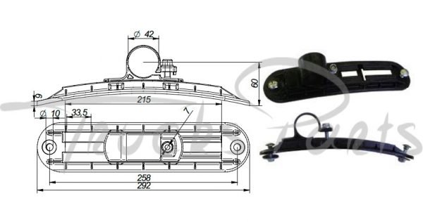 BRIDA SOPORTE ALETA PLASTICO NEGRO REGULABLE